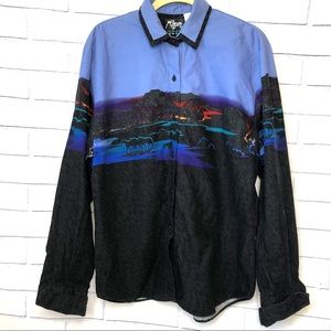 Vintage Roper Border Western Horse Button Up Shirt